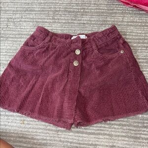 Zara Girl’s Corduroy Skort in Burgundy, size 8